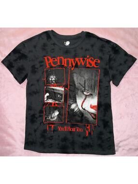 Pennywise Men’s Shirt Sz M  SS Steven King Horror T-shirt You’ll Float Too